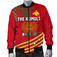 Papua New Guinea Rugby Men Bomber Jacket Coconut Leaves - The Kumuls - Polynesian Pride