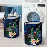 Pohnpei Micronesia Laundry Basket - Turtle With Plumeria Flowers - Polynesian Pride