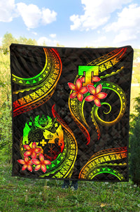Tonga Polynesian Premium Quilt - Reggae Plumeria - Polynesian Pride