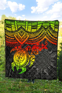 Polynesian Premium Quilt - Polynesian Reggae Turtle - Polynesian Pride