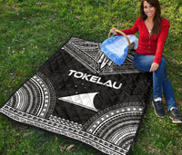 Tokelau Premium Quilt - Tokelau Flag Polynesian Chief Black Version - Polynesian Pride