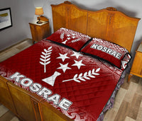 Kosrae Quilt Bed Set - Kosrae Flag Red Fog Style - Polynesian Pride