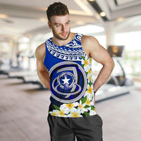 Northern Mariana Islands Men's Tank Top - Polynesian Plumeria Pattern - Polynesian Pride