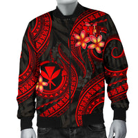 Polynesian Hawaii Men Bomber Jacket - Red Plumeria - Polynesian Pride