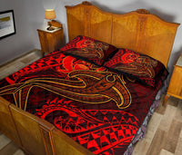 Pohnpei Quilt Bed Set - Red Shark Polynesian Tattoo - Polynesian Pride