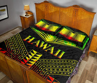 Hawaii Quilt Bed Set - Hawaii Polynesian Tattoo Reggae Style - Polynesian Pride