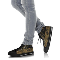 Yap State High Top Shoes - Gold Color Symmetry Style - Polynesian Pride