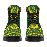Society Islands Leather Boots - Polynesian Flag Chief Version - Polynesian Pride