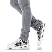Wallis and Futuna Low Top Canvas Shoes - White Tentacle Turtle - Polynesian Pride