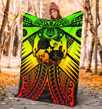 Tonga Polynesian Premium Blanket - Tonga Reggae Seal with Polynesian tattoo - Polynesian Pride