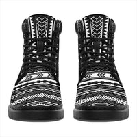 Norfolk Island Leather Boots - Polynesian Black Chief Version - Polynesian Pride
