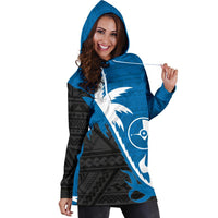 Yap Hoodie Dress - Yap Flag Coconut Tree K4 - Polynesian Pride