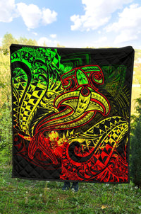Polynesian Premium Quilt - Reggae Shark Polynesian Tattoo - Polynesian Pride