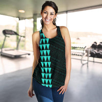 Hawaii Kakau Polynesian Hammerhead Shark Women's Racerback Tank - Turquoise - Polynesian Pride