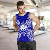 Federated States Of Micronesian Polynesian Men Tank Top Map Blue - Polynesian Pride