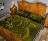Hawaii Sea Turtle Water Color Travel Galaxy Quilt Bed Set - AH - Yellow - Polynesian Pride