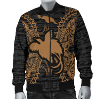 Papua New Guinea Polynesian Men's Bomber Jacket Map Gold - Polynesian Pride