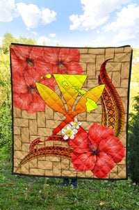 Hawaii Lauhala Kanaka Polynesian Premium Quilt - Polynesian Pride