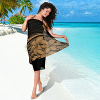 Hawaii Map Plumeria Polynesian Gold Turtle Sarong - Polynesian Pride
