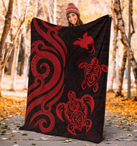 Papua New Guinea Premium Blanket - Red Tentacle Turtle - Polynesian Pride