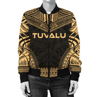 Tuvalu Polynesian Chief Women'S Bomber Jacket - Gold Version - Polynesian Pride
