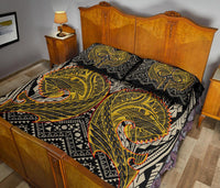 Polynesian Quilt Bed Set - Polynesian Maori Tattoo Wolf - Polynesian Pride