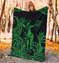 Polynesian Hawaii Premium Blanket - Hula Girl Green - Polynesian Pride