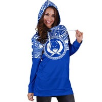 Pohnpei Women Hoodie Dress - Pohnpei Coat Of Arms Polynesian Flag Color - Polynesian Pride