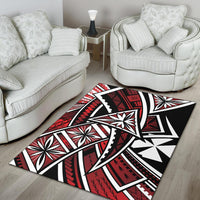 Wallis and Futuna Area Rug - Tribal Flower Special Pattern Red Color - Polynesian Pride