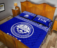 Federated States of Micronesia Quilt Bed Set - Federated States of Micronesia Seal Blue Version - Polynesian Pride