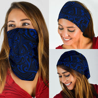Polynesian Plumeria Tattoo Blue Unisex Bandana - Polynesian Pride