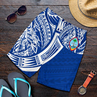 Guam Polynesian Men's Short - Tribal Tattoo Blue - Polynesian Pride