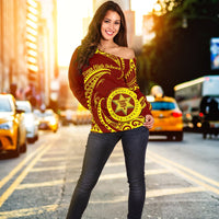 (Custom Personalised)Tonga High School Women's Off Shoulder Sweater Special Polynesian No.1 - Polynesian Pride