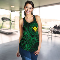 Hawaii Women's Racerback Tank Polynesian Kanaka Map Hawaiian Racerback - Green - TT Style - Polynesian Pride