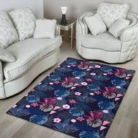 Tropical Palm Tree And Flower Rug - Polynesian Pride
