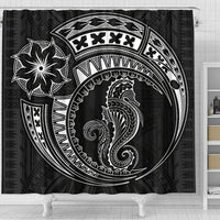 Seahorse Polynesian Shower Curtain - Polynesian Tattoo Black - Polynesian Pride