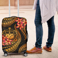 Samoa Polynesian Luggage Covers - Gold Plumeria - Polynesian Pride