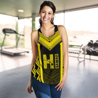 Hawaiian Kanaka Polynesian Women's Racerback Tank Active Yellow - Polynesian Pride