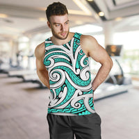 Polynesian Maori Ethnic Ornament Turquoise Hawaii Men's Tank Top - Polynesian Pride