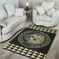 Kakau Seal Of Hawaii Polynesian - Beige Rug - Polynesian Pride