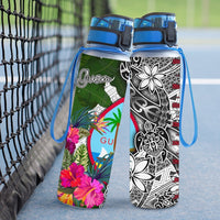 Guam Hydro Tracking Bottle White - Turtle Plumeria Banana Leaf - Polynesian Pride