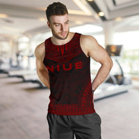 Niue Men's Tank Top - Polynesian Chief Red Version - Polynesian Pride