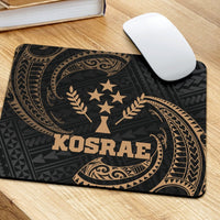 Kosrae Micronesia Custom Personalised Mouse Pad - Gold Tribal Wave - Polynesian Pride