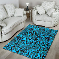 Polynesian Blue And Black Area Rug - Polynesian Pride