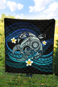 Hawaii Turtle Plumeria Polynesian Premium Quilt - Mela Style - Polynesian Pride