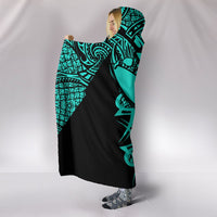 Kanaka Map Polynesian Hooded Blanket - Turquoise - Armor Style - Polynesian Pride