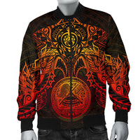 American Samoa Polynesian Bomber Jacket (Men) - Red Turtle Manta Ray - Polynesian Pride