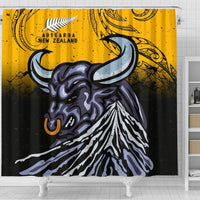 New Zealand Maori Shower Curtain Taranaki Bull - Polynesian Pride