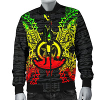 Vanuatu Polynesian Men's Bomber Jacket Map Reggae - Polynesian Pride