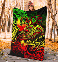 Pohnpei Premium Blanket - Reggae Shark Polynesian Tattoo - Polynesian Pride